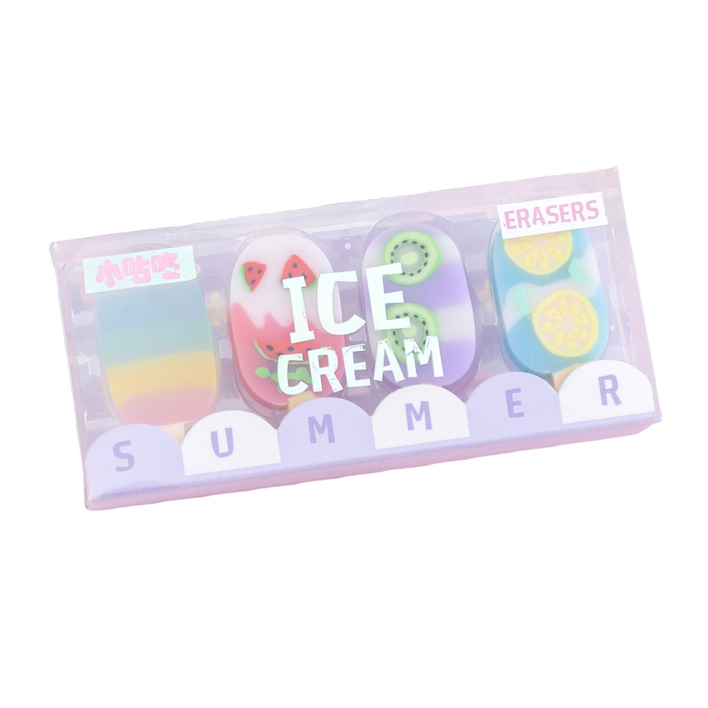 4 pcs Novelty Summer Ice Cream Erasers