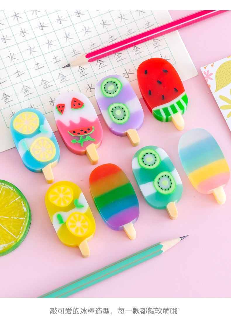 4 pcs Novelty Summer Ice Cream Erasers